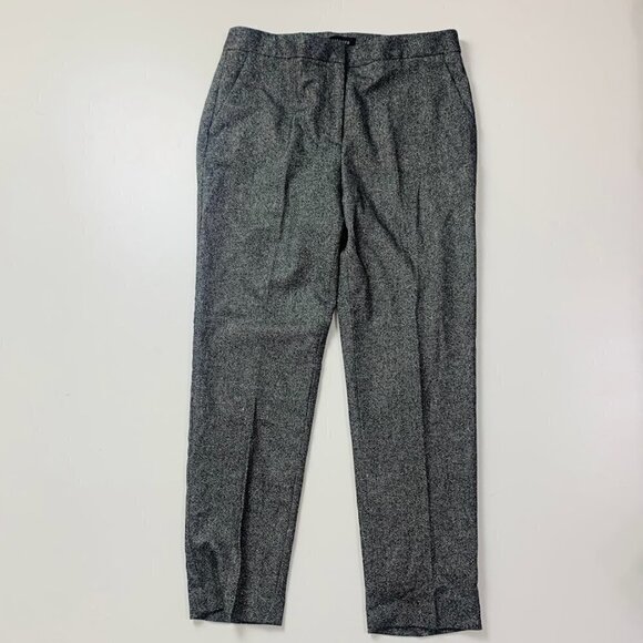 NWT Talbots Trouser Pant Wool Speckled Tweed Lined Pockets Black Grey Classic 10 - Picture 1 of 9